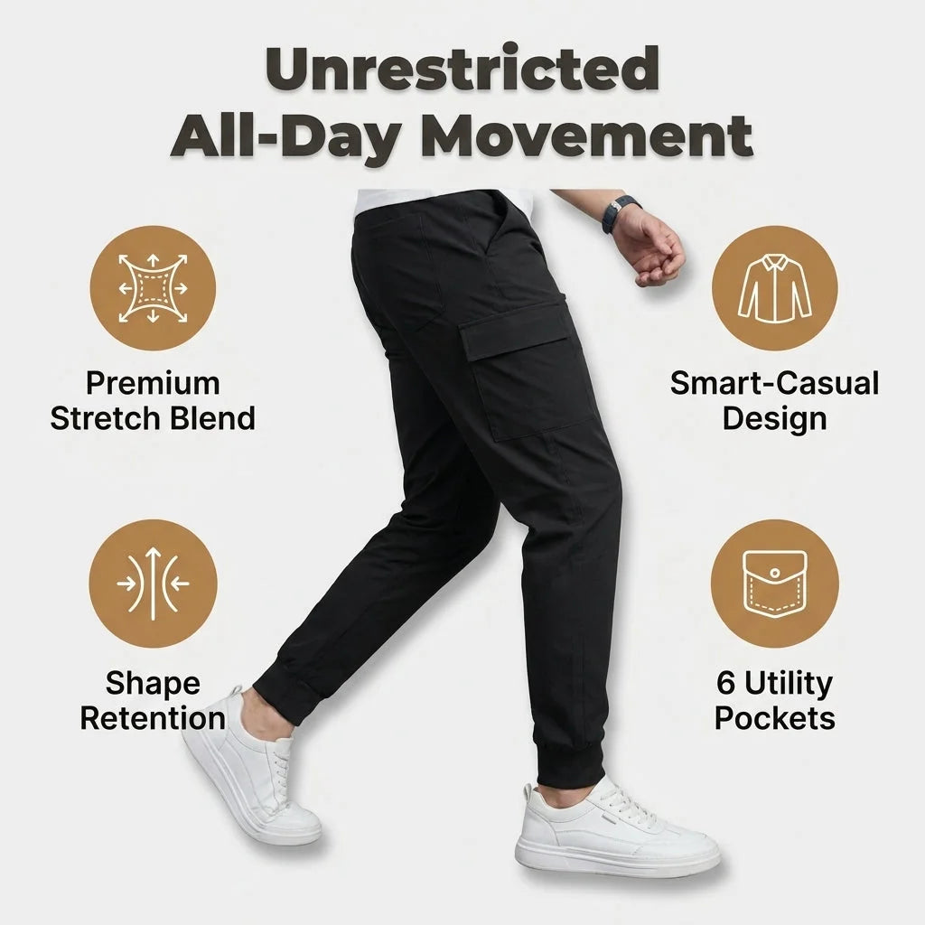 Calça Jeans Cargo com Elastano Premium – Conforto e Estilo